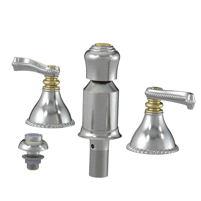 Rubinet Bidet Fitting with Spray, Diverter, and Vacum Breaker (Less Drain) Satin Nickel