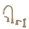 Rubinet Widespread Kitchen Set with Hand Spray Gold
