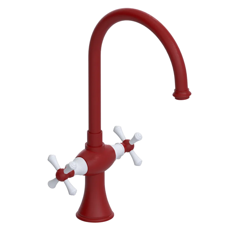 Rubinet Two Handle Single Hole Kitchen Set Maroon