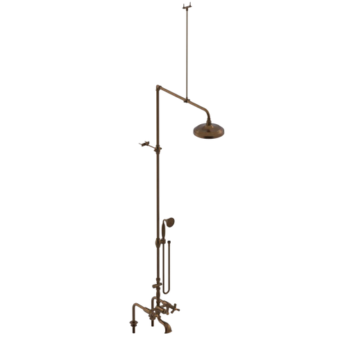 Rubinet Deck Mount Tub & Shower with Hand Held Shower Tuscan Brass