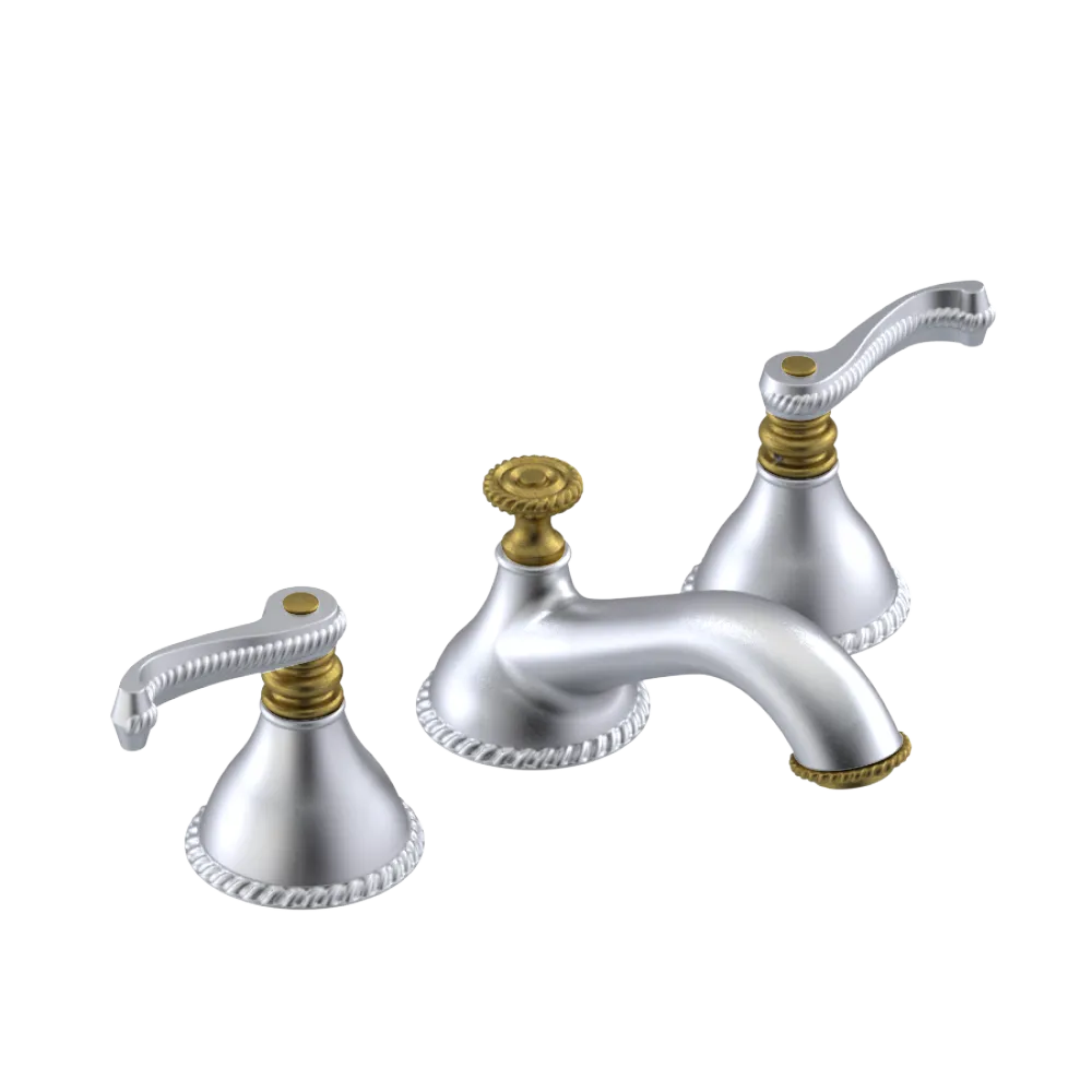 Rubinet Widespread Lav. Set. (less drain) Satin Chrome