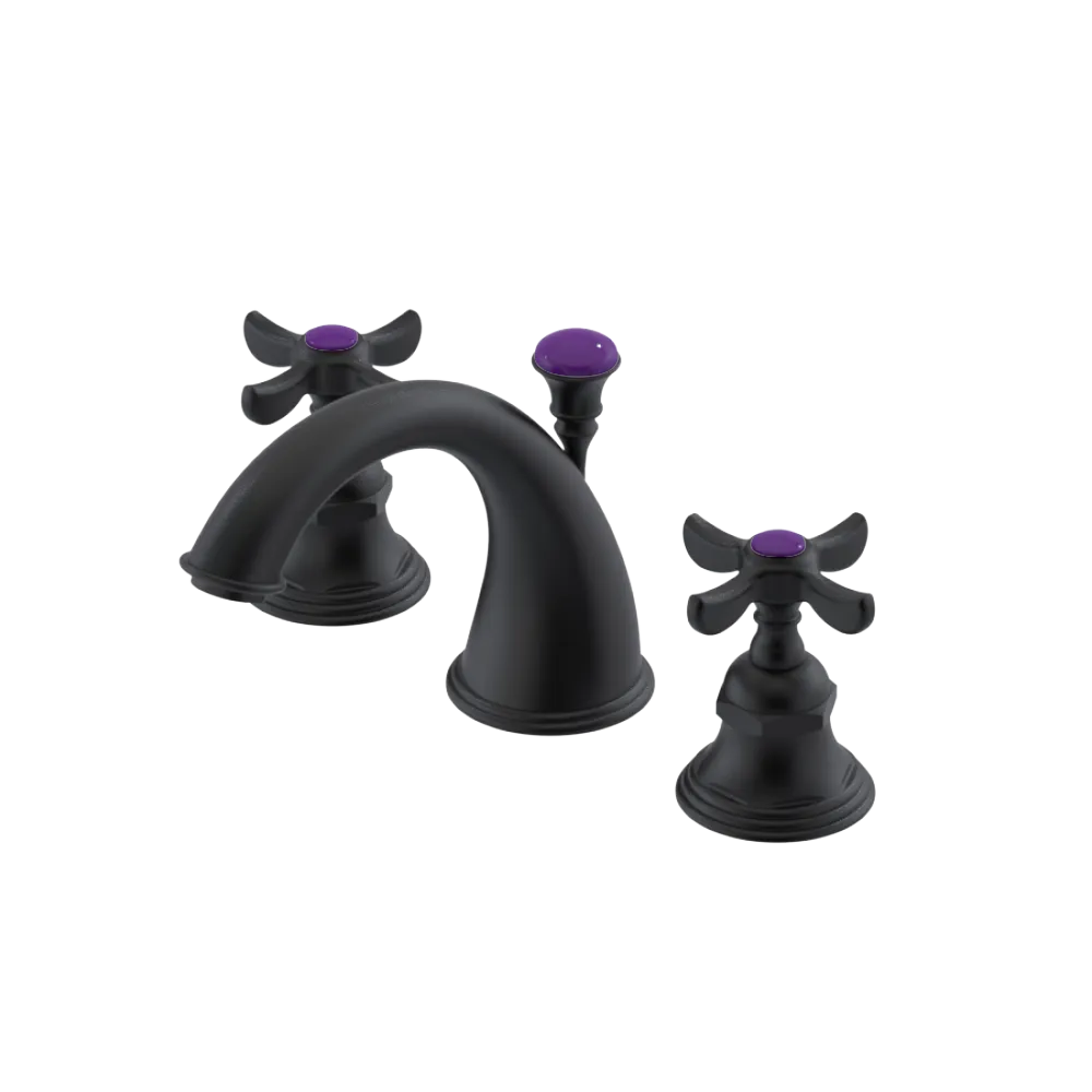 Rubinet Widespread Lav. Set. (less drain) Matt Black