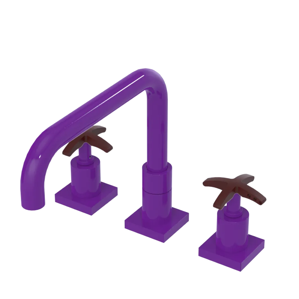 Rubinet Widespread Kitchen Set with Genesis Spout Purple Haze