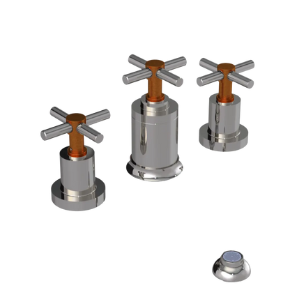 Rubinet Bidet Fitting with Spray, Diverter, and Vacuum Breaker (less drain) Polished Nickel