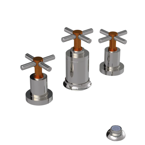 Rubinet Bidet Fitting with Spray, Diverter, and Vacuum Breaker (less drain) Polished Nickel