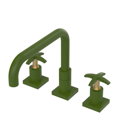 Rubinet Widespread Kitchen Set with Genesis Spout Green Envy