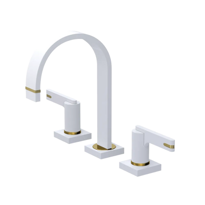 Rubinet Widespread Lav. Set. (less drain) White