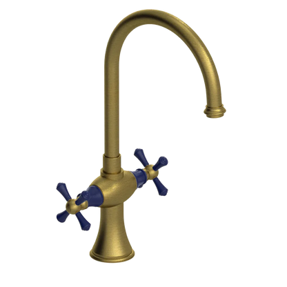 Rubinet Two Handle Single Hole Kitchen Set Antique Brass Matt