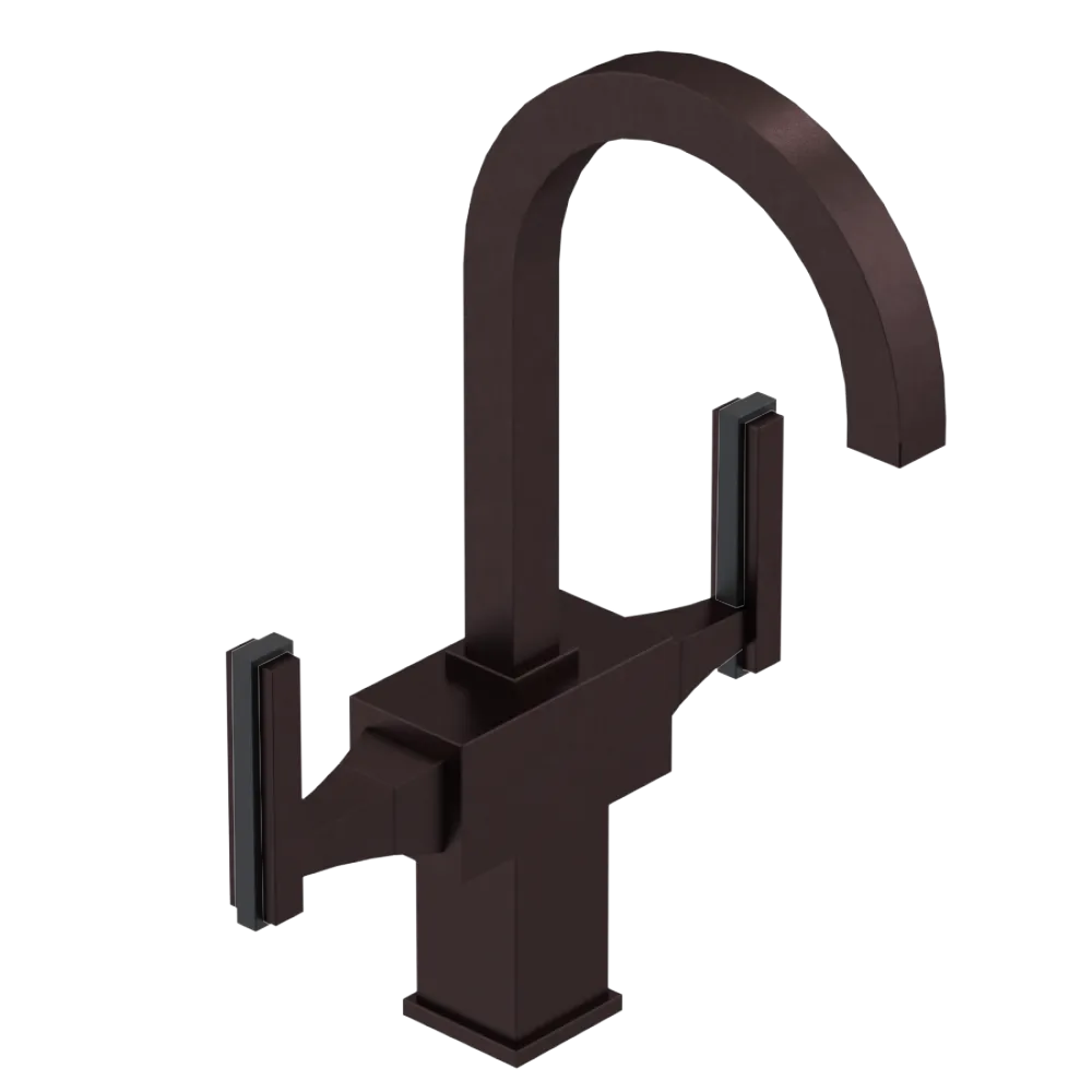 Rubinet Single Hole Dual Handle Lav. Set. (less drain) Oil Rubbed Bronze