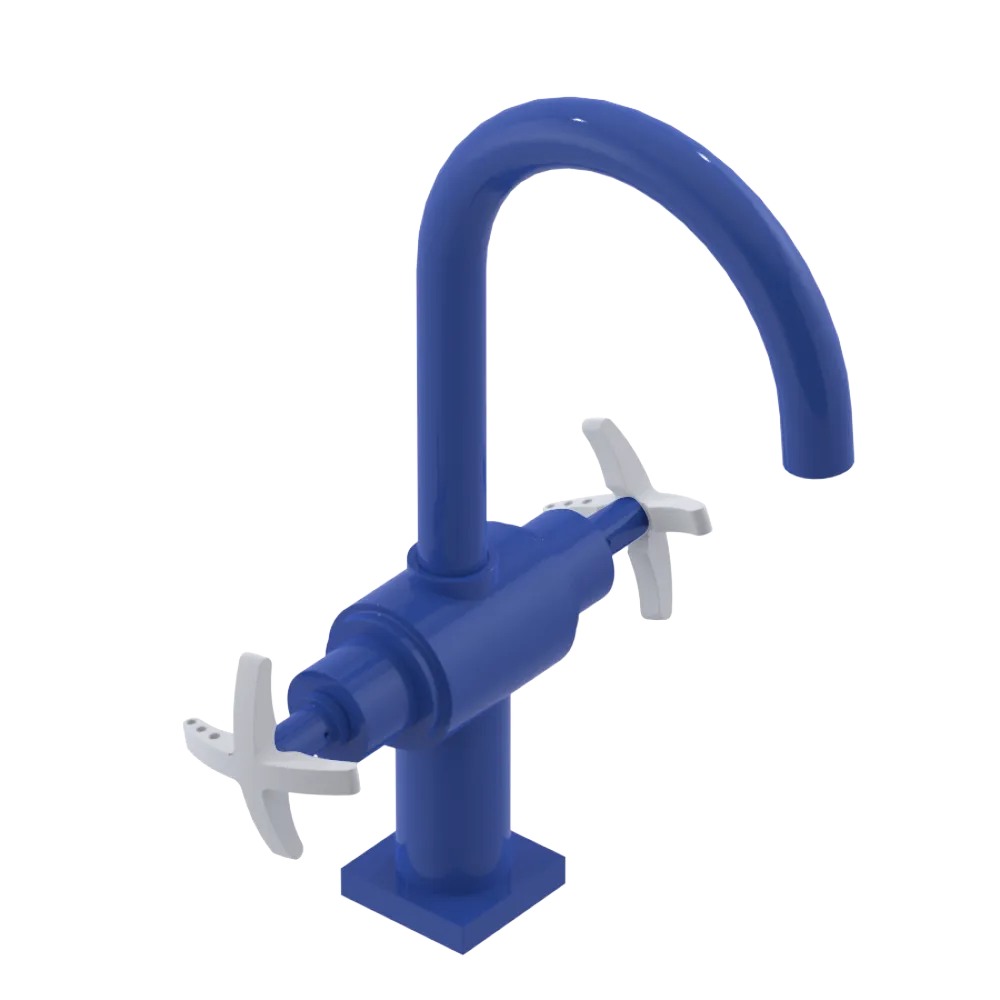 Rubinet Single Hole Dual Handle Lav. Set. (less drain) Blu Jean