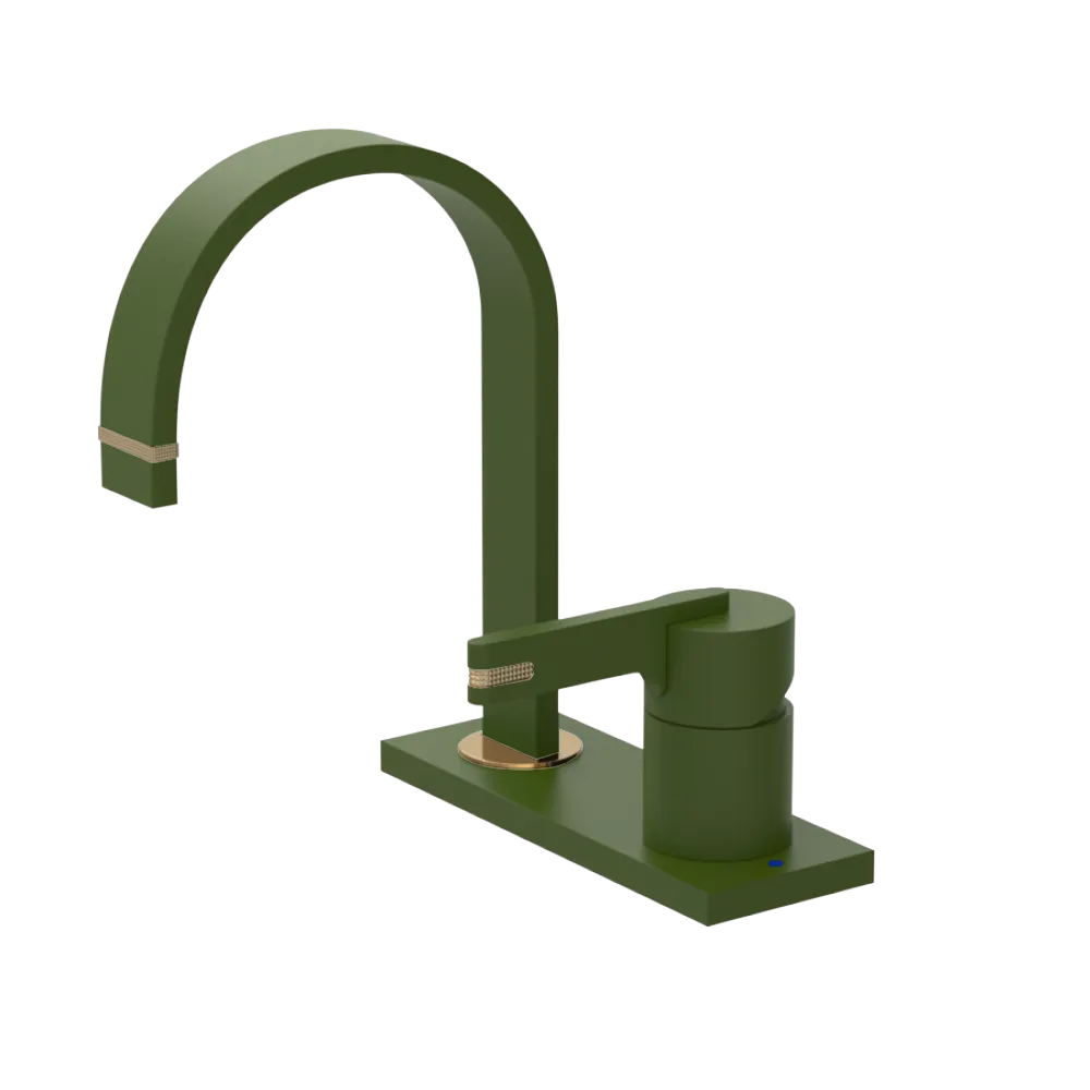 Rubinet 4" Centre Single Control Lav. Set (less drain) Green Envy