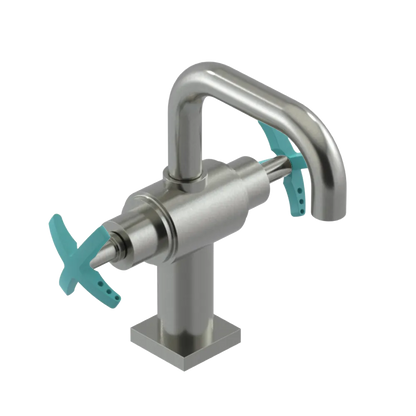 Rubinet Single Hole Dual Handle Lav. Set. with Genesis spout (less drain) Satin Nickel