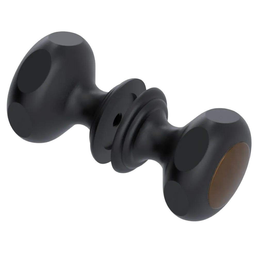 Rubinet Shower Door Knob (set) Matt Black