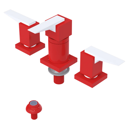 Rubinet Bidet Fitting with Spray, Diverter, and Vacuum Breaker (less drain) Red