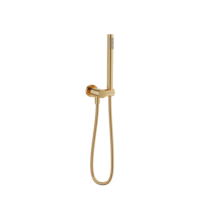 Baril 1-spray anti-limestone hand shower on wall-mounted supply elbow