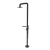 Rubinet Pressure Balance Outdoor Shower with Hand Held Shower & 10" Shower Head (with shelf) - 304 Stainless Steel Black