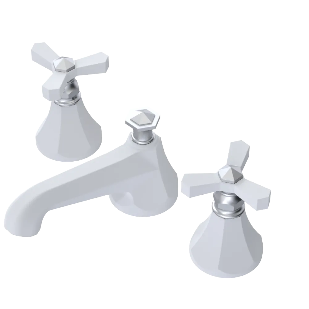 Rubinet Widespread Lav. Set. (less drain) Matt White