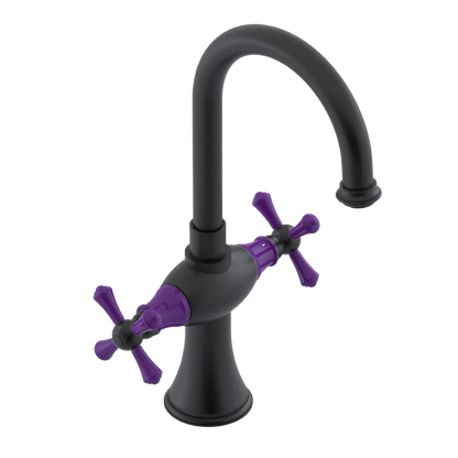 Rubinet Single Hole Dual Handle Lav. Set. (less drain) Matt Black