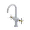 Rubinet Single Hole Dual Handle Lav. Set with LaSalle Spout (less drain) White