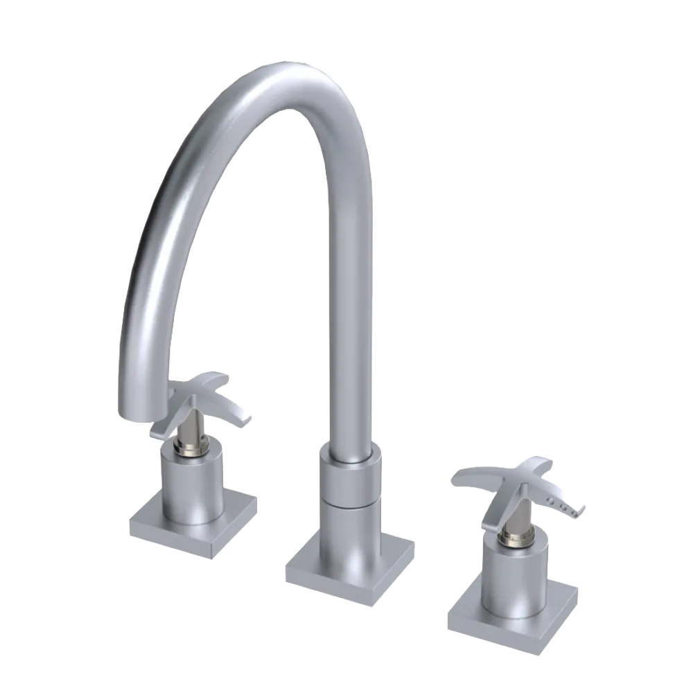 Rubinet Widespread Kitchen Set Satin Chrome