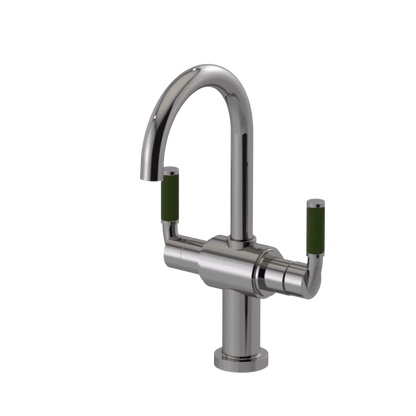 Rubinet Single Hole Dual Handle Lav. Set. (less drain) Polished Nickel