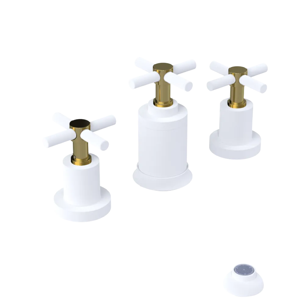 Rubinet Bidet Fitting with Spray, Diverter, and Vacuum Breaker (less drain) Matt White