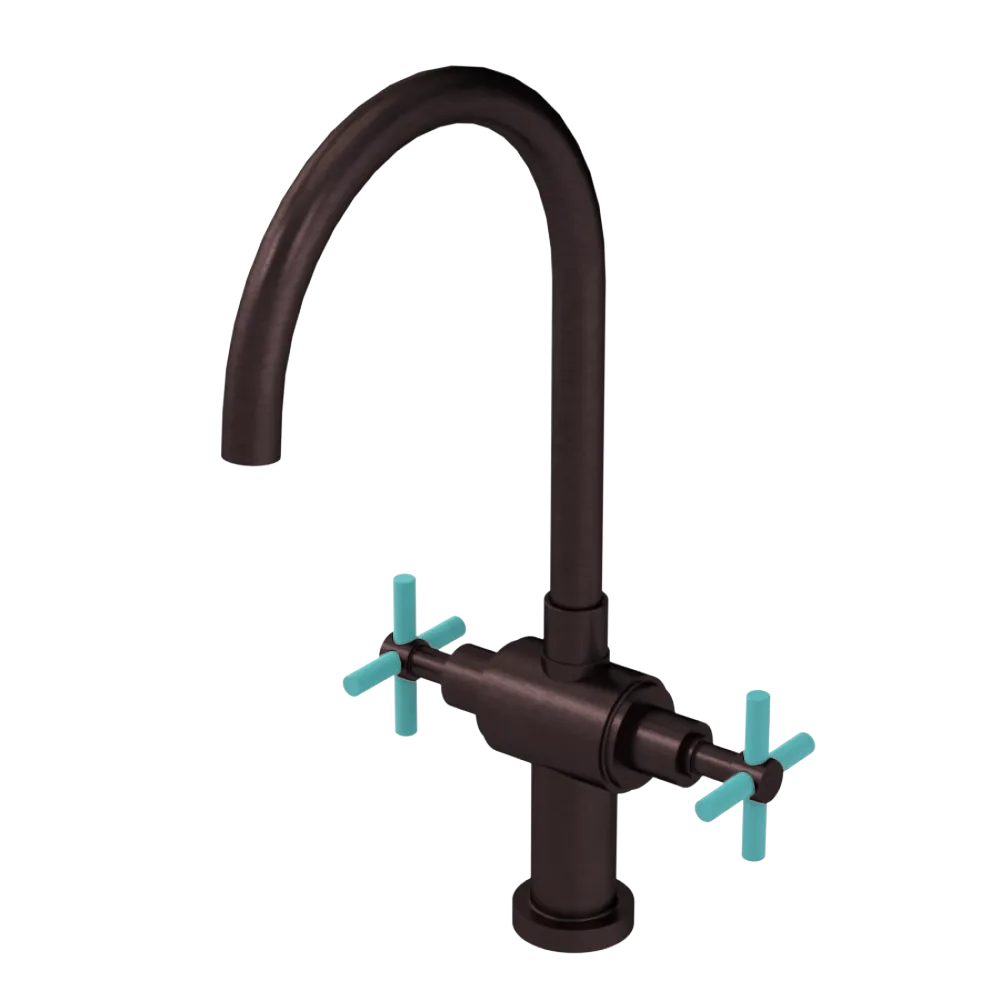 Rubinet Two Handle Single Hole Kitchen Set with LaSalle Spout Oil Rubbed Bronze