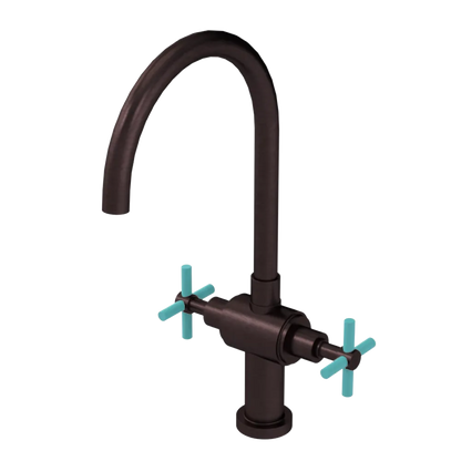 Rubinet Two Handle Single Hole Kitchen Set with LaSalle Spout Oil Rubbed Bronze