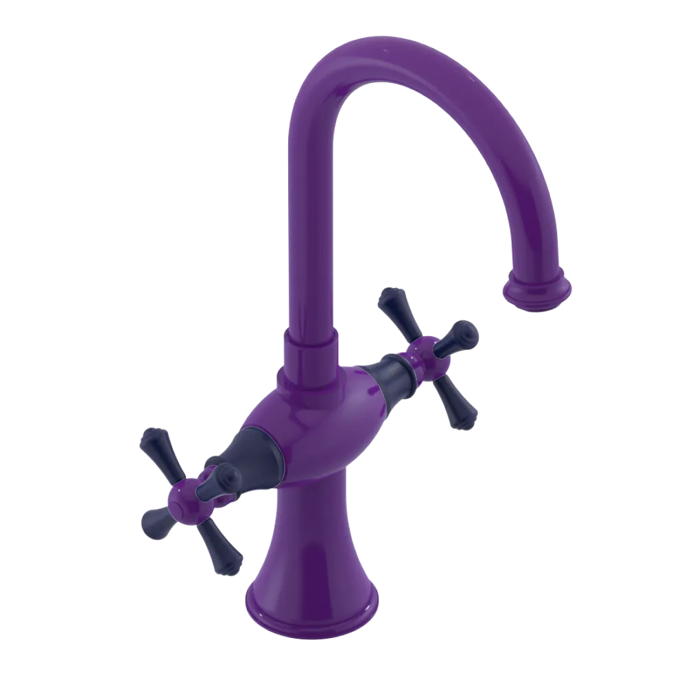 Rubinet Single Hole Dual Handle Lav. Set. (less drain) Purple Haze