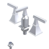 Rubinet Bidet Fitting with Spray, Diverter, and Vacum Breaker (Less Drain) Satin Chrome