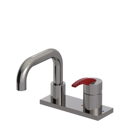 Rubinet 4" Centre Single Control Lav. Set. with Genesis spout (less drain) Polished Nickel