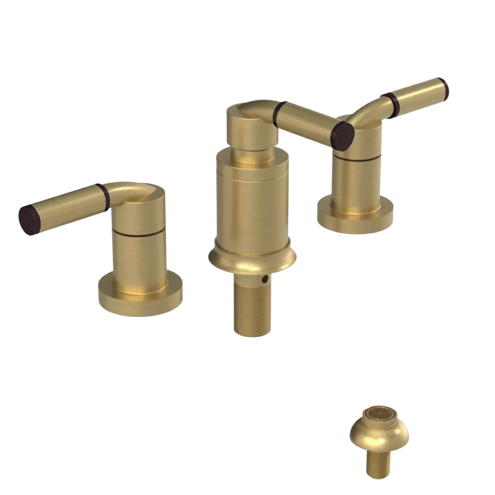Rubinet Bidet Fitting with Spray, Diverter, and Vacuum Breaker (less drain) Satin Gold