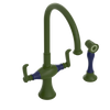 Rubinet Two Handle Single Hole Kitchen Set with Hand Spray Green Envy