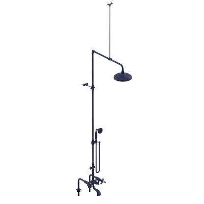 Rubinet Deck Mount Tub & Shower with Hand Held Shower Midnight Blue