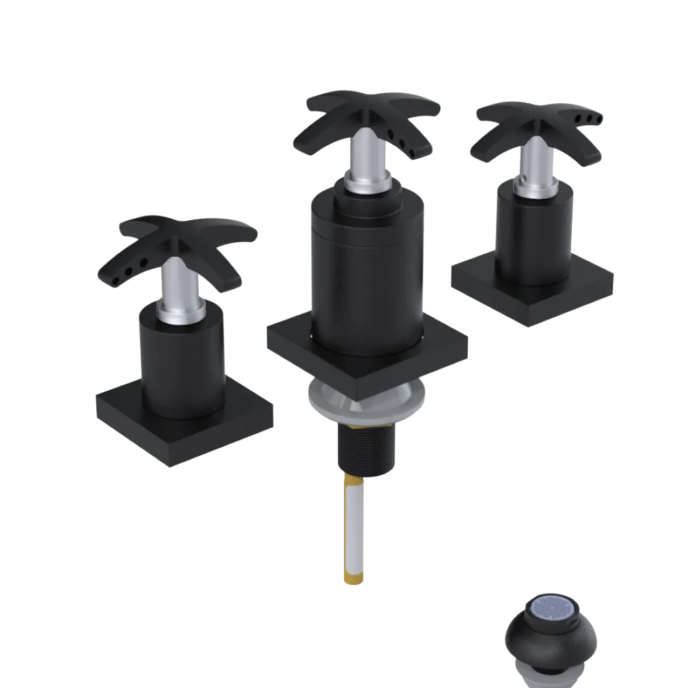 Rubinet Bidet Fitting with Spray, Diverter, and Vacuum Breaker (less drain) Matt Black