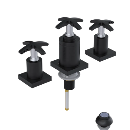 Rubinet Bidet Fitting with Spray, Diverter, and Vacuum Breaker (less drain) Matt Black
