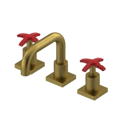 Rubinet Widespread Lav. Set. with Genesis spout (less drain) Antique Brass Matt