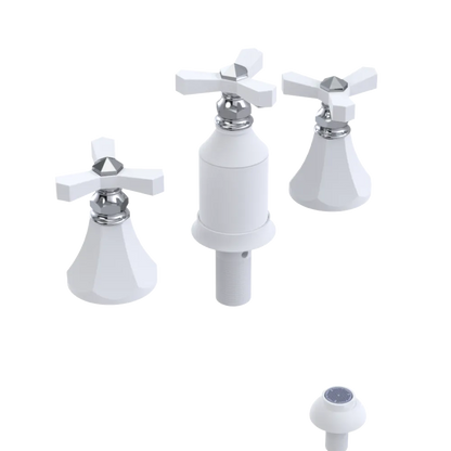 Rubinet Bidet Fitting with Spray, Diverter, and Vacum Breaker (Less Drain) Matt White