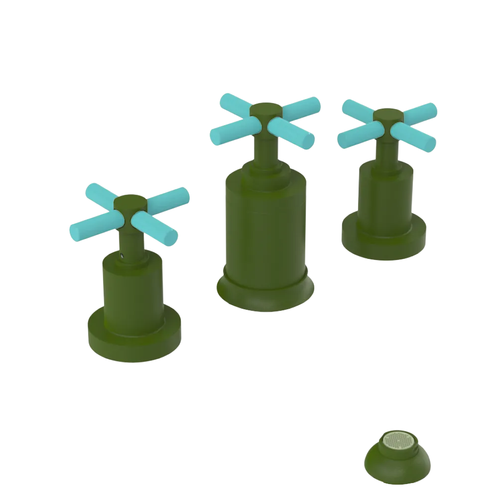 Rubinet Bidet Fitting with Spray, Diverter, and Vacuum Breaker (less drain) Green Envy