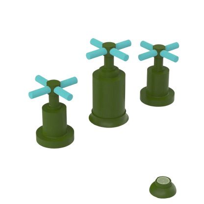 Rubinet Bidet Fitting with Spray, Diverter, and Vacuum Breaker (less drain) Green Envy