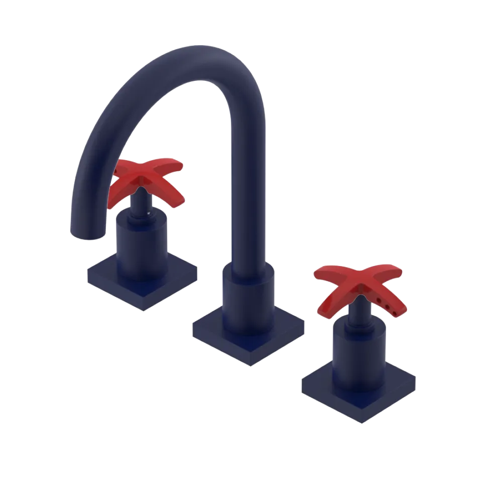 Rubinet Widespread Lav. Set. (less drain) Midnight Blue