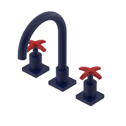 Rubinet Widespread Lav. Set. (less drain) Midnight Blue
