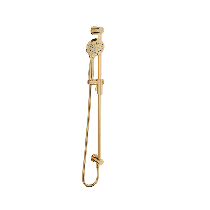 Baril 3-spray sliding shower bar with built-in supply elbow