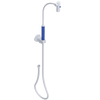 Rubinet Hand Held Shower Bidet with Extended Reach & Dual Function Spray Including Wall Bracket with Supply & Hose (Round) White