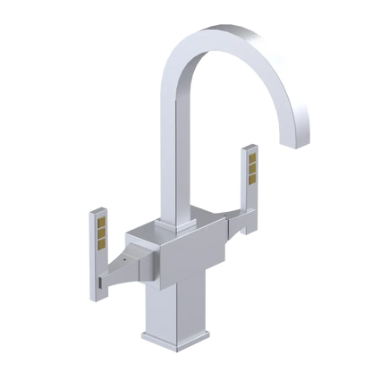 Rubinet Single Hole Dual Handle Lav. Set. (less drain) Satin Chrome