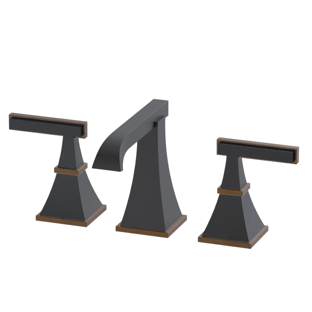 Rubinet Widespread Lav. Set. (less drain) Matt Black