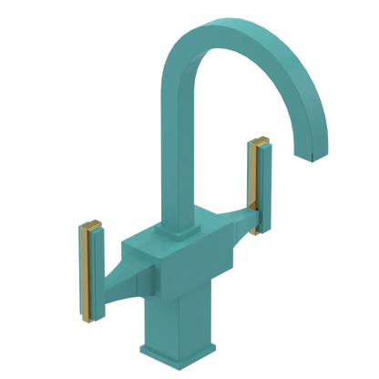 Rubinet Single Hole Dual Handle Lav. Set. (less drain) Aqua