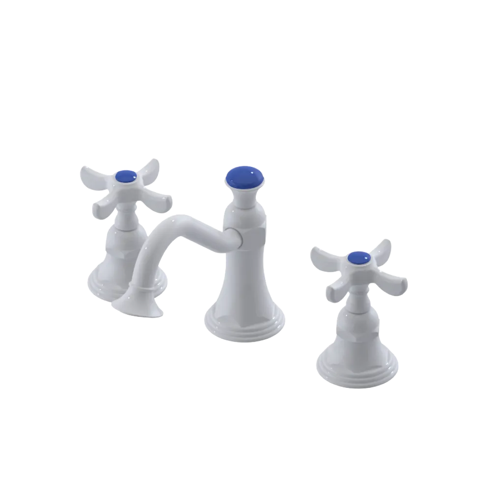 Rubinet Widespread Lav. Set. (less drain) White