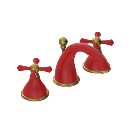 Rubinet Widespread Lav. Set. (less drain) Red