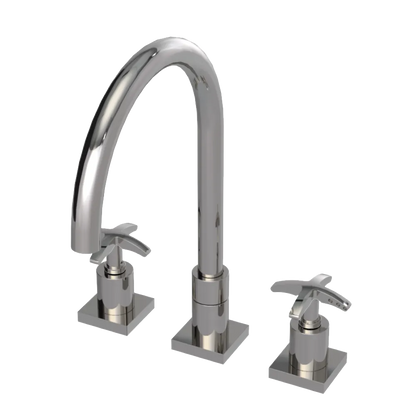 Rubinet Widespread Kitchen Set Polished Nickel